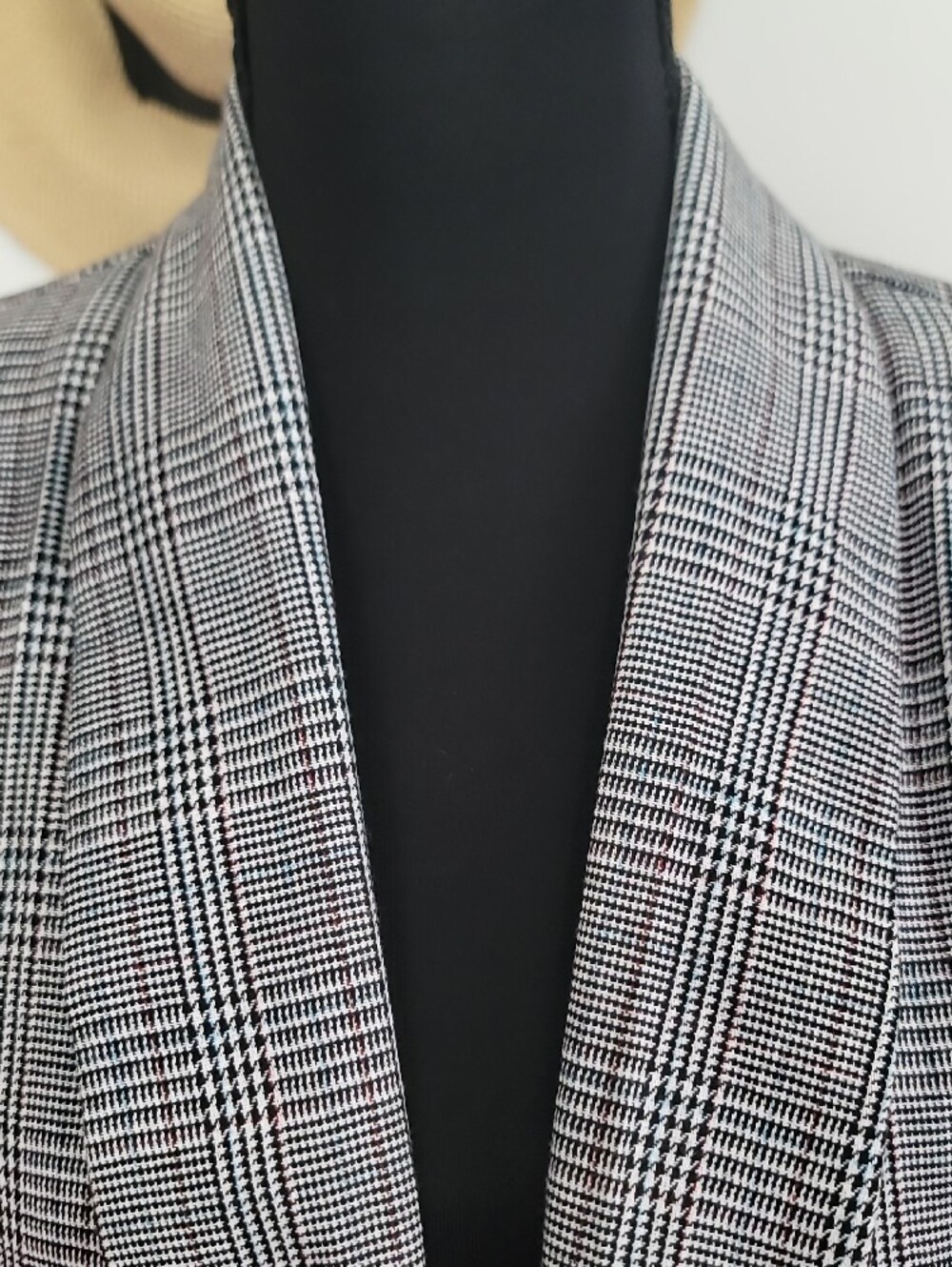 Retro Shinestar Black and White Plaid Open-Front Blazer - Picture 4 of 14